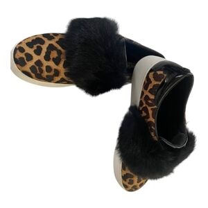 NEW WITHOUT BOX MICHAEL KORS MAVEN WEDGE SNEAKER CHEETAH FUR SIZE 7